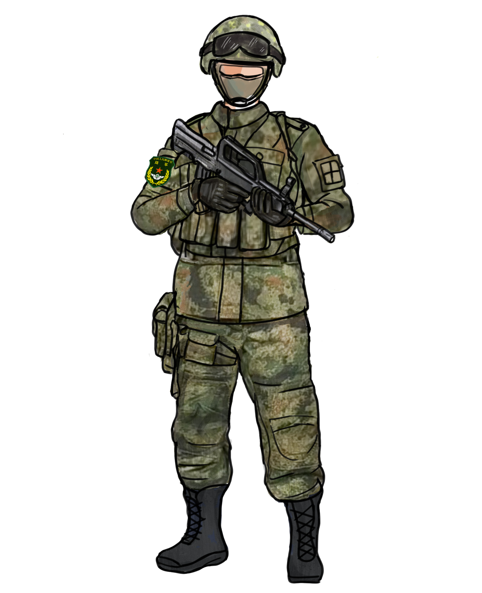 PLA solder in combat uniform